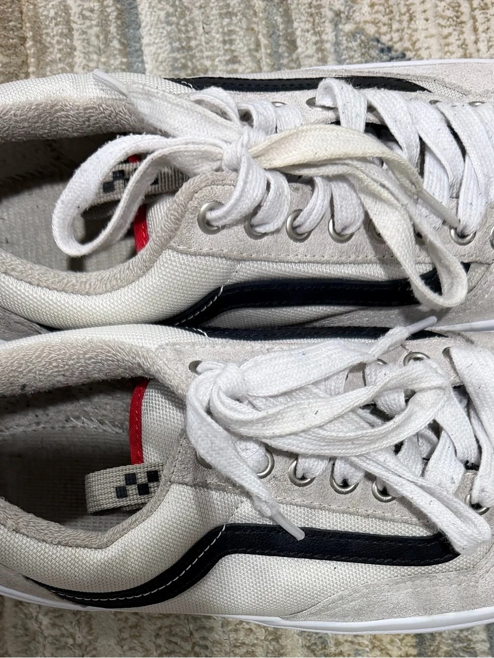 Vans Low-Top Sneakers in Light Cream with Black Accent